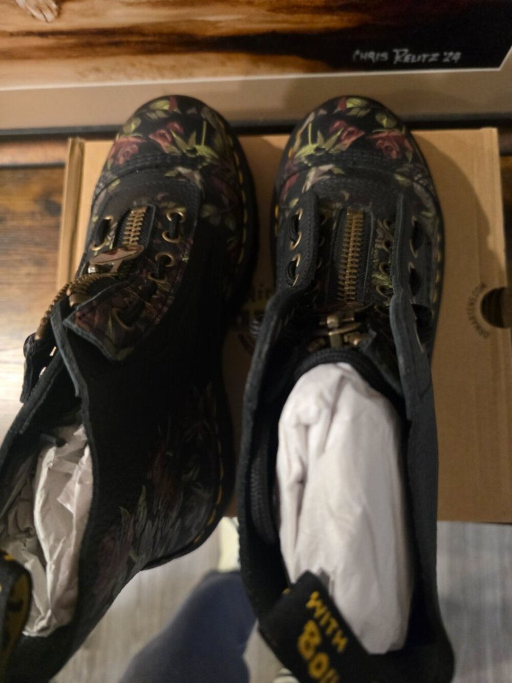 DR. MARTENS SINCLAIR DECAYED ROSES LEATHER PLATFORM BOOTS MENS SIZE 10 US NEW - Picture 8 of 16